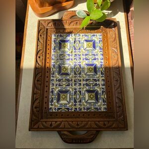 Tile and Wooden Tray